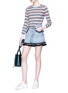 Figure View - Click To Enlarge - MARC JACOBS - Pompom denim mini skirt