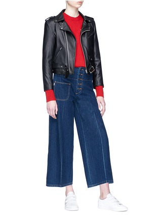 Figure View - Click To Enlarge - MARC JACOBS - Cropped wide leg denim pants