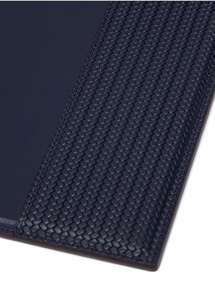 Detail View - Click To Enlarge - PINETTI - Firenze leather trim desk pad – Navy