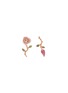 Main View - Click To Enlarge - ANYALLERIE - 'Rose and Rosebud' diamond gemstone 18k rose gold mismatched earrings