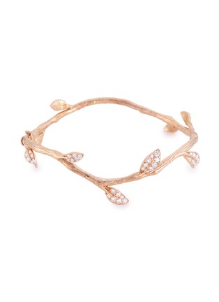 Main View - Click To Enlarge - ANYALLERIE - 'Entwined' diamond 18k rose gold branch bangle