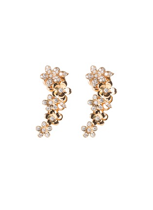 Main View - Click To Enlarge - ANYALLERIE - 'Mini Flower' diamond 18k rose gold climber earrings