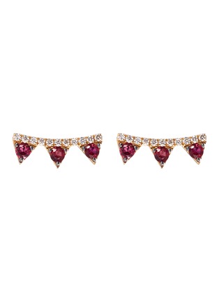 Main View - Click To Enlarge - KHAI KHAI - 'Jaws' diamond ruby 18k white gold earrings