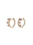 Main View - Click To Enlarge - KHAI KHAI - 'Crown Huggies' diamond sapphire 18k yellow gold hoop earrings