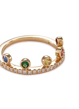 Detail View - Click To Enlarge - KHAI KHAI - 'Crown' diamond gemstone 18k yellow gold ring