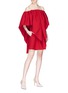 Figure View - Click To Enlarge - VALENTINO GARAVANI - Ruffle layered off-shoulder virgin wool dress