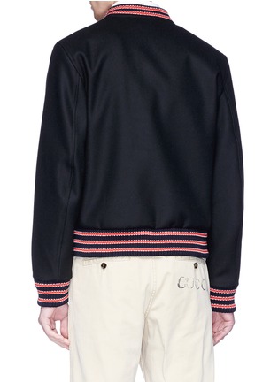 Back View - Click To Enlarge - GUCCI - Bee appliqué wool bomber jacket