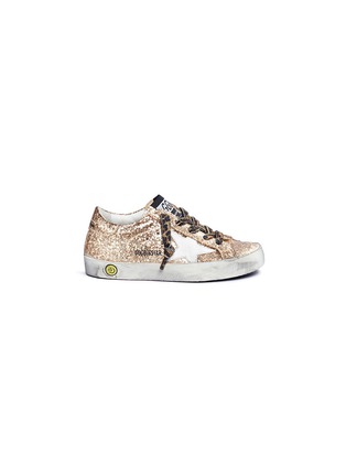 Main View - Click To Enlarge - GOLDEN GOOSE - 'Superstar' glitter coated calfskin leather toddler sneakers