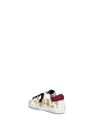 Figure View - Click To Enlarge - GOLDEN GOOSE - 'Superstar' glitter heart calfskin leather toddler sneakers