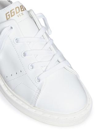Detail View - Click To Enlarge - GOLDEN GOOSE - 'Starter' glitter collar leather kids sneakers