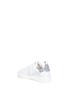 Figure View - Click To Enlarge - GOLDEN GOOSE - 'Starter' glitter collar leather kids sneakers