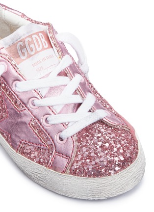 Detail View - Click To Enlarge - GOLDEN GOOSE - 'Superstar' glitter coated leather toddler sneakers