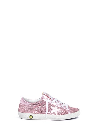 Main View - Click To Enlarge - GOLDEN GOOSE - 'Superstar' glitter coated leather kids sneakers