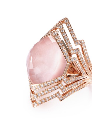 Detail View - Click To Enlarge - STEPHEN WEBSTER - 'Crystal Haze' diamond crystal 18k rose gold cutout ring