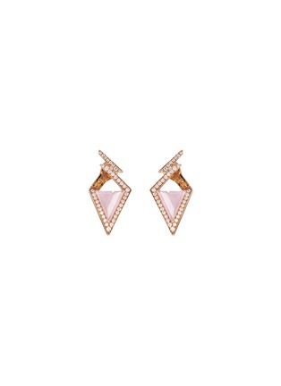 Main View - Click To Enlarge - STEPHEN WEBSTER - 'Lady Stardust' diamond opal 18k rose gold geometric earrings