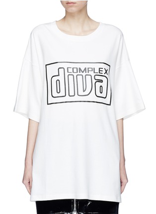 Main View - Click To Enlarge - GROUND ZERO - 'Complex Diva' slogan graphic print oversized T-shirt