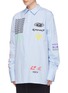 Front View - Click To Enlarge - GROUND ZERO - Mixed logo print oversized unisex shirt