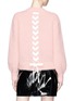 Back View - Click To Enlarge - CHRIS RAN LIN - Lace-up back brushed sweater