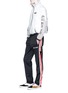 Figure View - Click To Enlarge - PALM ANGELS - Slogan strap outseam track pants