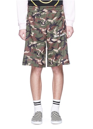 Main View - Click To Enlarge - PALM ANGELS - Stripe outseam camouflage print shorts