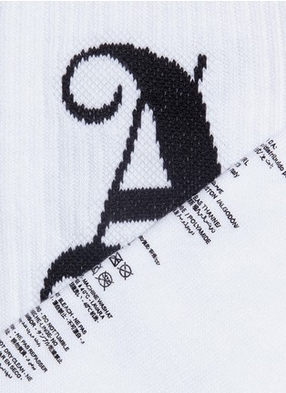 Detail View - Click To Enlarge - PALM ANGELS - 'PA' logo intarsia socks
