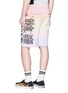 Back View - Click To Enlarge - PALM ANGELS - 'Gothic Rainbow' logo print sweat shorts