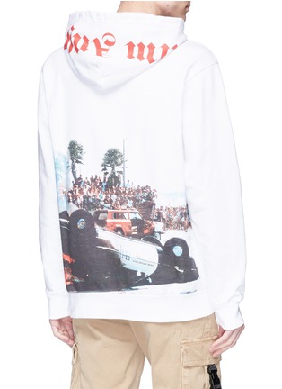 Back View - Click To Enlarge - PALM ANGELS - 'Burning Car' photographic print hoodie