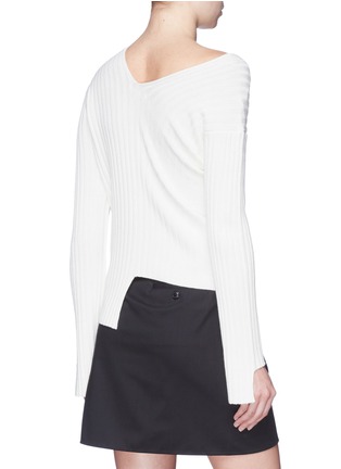 Back View - Click To Enlarge - HELMUT LANG - Asymmetric rib knit sweater