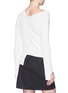 Back View - Click To Enlarge - HELMUT LANG - Asymmetric rib knit sweater