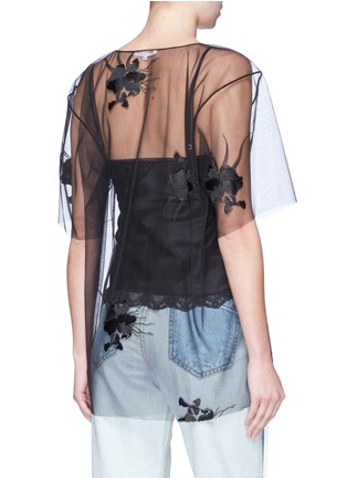 Back View - Click To Enlarge - HELMUT LANG - Orchid embroidered organdy overlay camisole top
