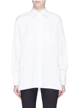 Main View - Click To Enlarge - HELMUT LANG - Button sleeve oversized poplin shirt