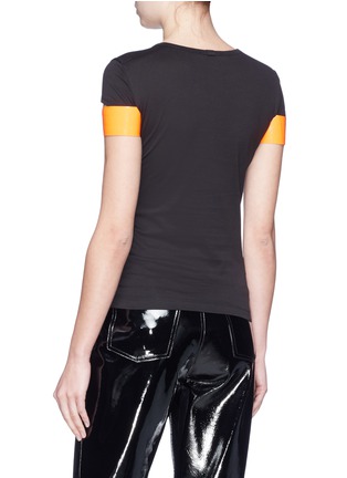 Back View - Click To Enlarge - HELMUT LANG - Contrast cuff Pima cotton T-shirt