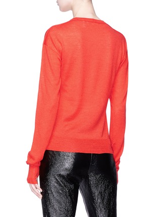 Back View - Click To Enlarge - HELMUT LANG - Cutout wool-silk sweater