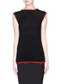 Main View - Click To Enlarge - HELMUT LANG - Frayed edge sleeveless cashmere knit top