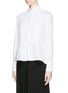 Front View - Click To Enlarge - VALENTINO GARAVANI - Bib peplum cotton dress shirt