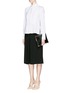 Figure View - Click To Enlarge - VALENTINO GARAVANI - Bib peplum cotton dress shirt