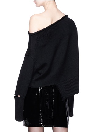 Back View - Click To Enlarge - HELMUT LANG - One-shoulder oversized wool-cashmere sweater