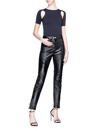 Figure View - Click To Enlarge - HELMUT LANG - Cutout seamless T-shirt