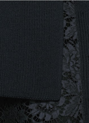 Detail View - Click To Enlarge - VALENTINO GARAVANI - Lace panel wool rib knit sweater