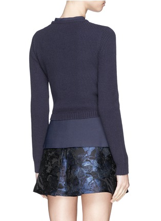 Back View - Click To Enlarge - VALENTINO GARAVANI - Tie neck wool-cashmere peplum sweater