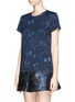 Front View - Click To Enlarge - VALENTINO GARAVANI - 'Camubutterfly Noir' print T-shirt