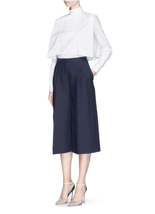 Figure View - Click To Enlarge - VALENTINO GARAVANI - Double pleat front wool-silk culottes