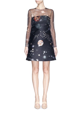 Main View - Click To Enlarge - VALENTINO GARAVANI - Cosmos star silk chiffon crepe couture dress