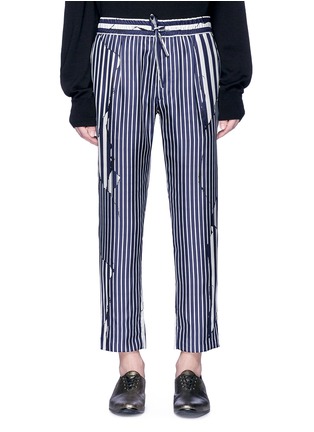 Main View - Click To Enlarge - HAIDER ACKERMANN - Patchwork stripe silk jogging pants