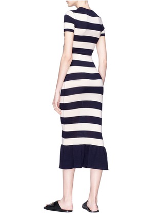 Figure View - Click To Enlarge - ALEXANDER WHITE - 'The Rosalind' tie bandeau stripe peplum dress