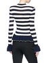 Back View - Click To Enlarge - ALEXANDER WHITE - 'The Claudia' stripe peplum sweater