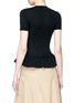 Back View - Click To Enlarge - ALEXANDER WHITE - 'The Grace' tie bandeau knit peplum top