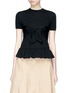 Main View - Click To Enlarge - ALEXANDER WHITE - 'The Grace' tie bandeau knit peplum top