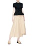 Figure View - Click To Enlarge - ALEXANDER WHITE - 'The Grace' tie bandeau knit peplum top