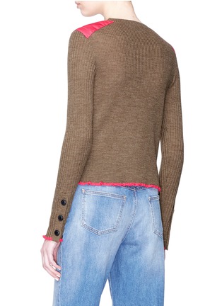 Back View - Click To Enlarge - RAG & BONE - 'Rowan' contrast shoulder Merino wool cropped sweater